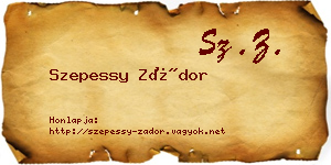 Szepessy Zádor névjegykártya